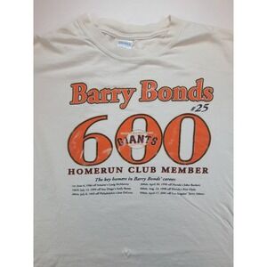 Gildan Barry Bonds 600 Homerun Club Member San Francisco Giants T Shirt Mens XL